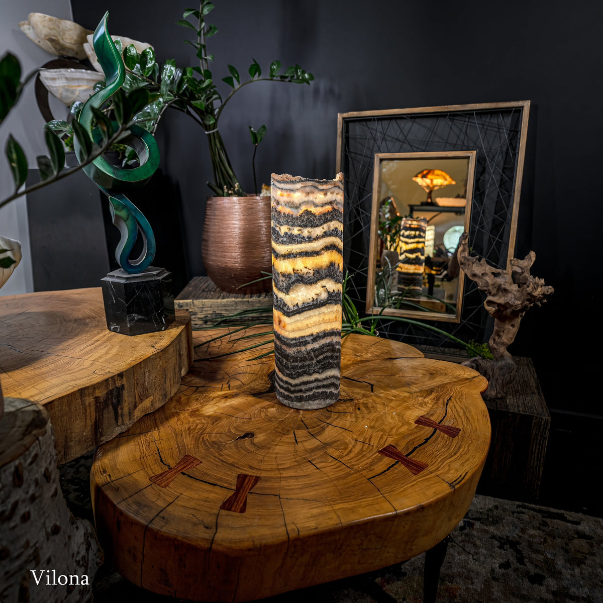 Tangerine Sierra Onyx Lamp (Table Lamp #8), photo 9 of 12