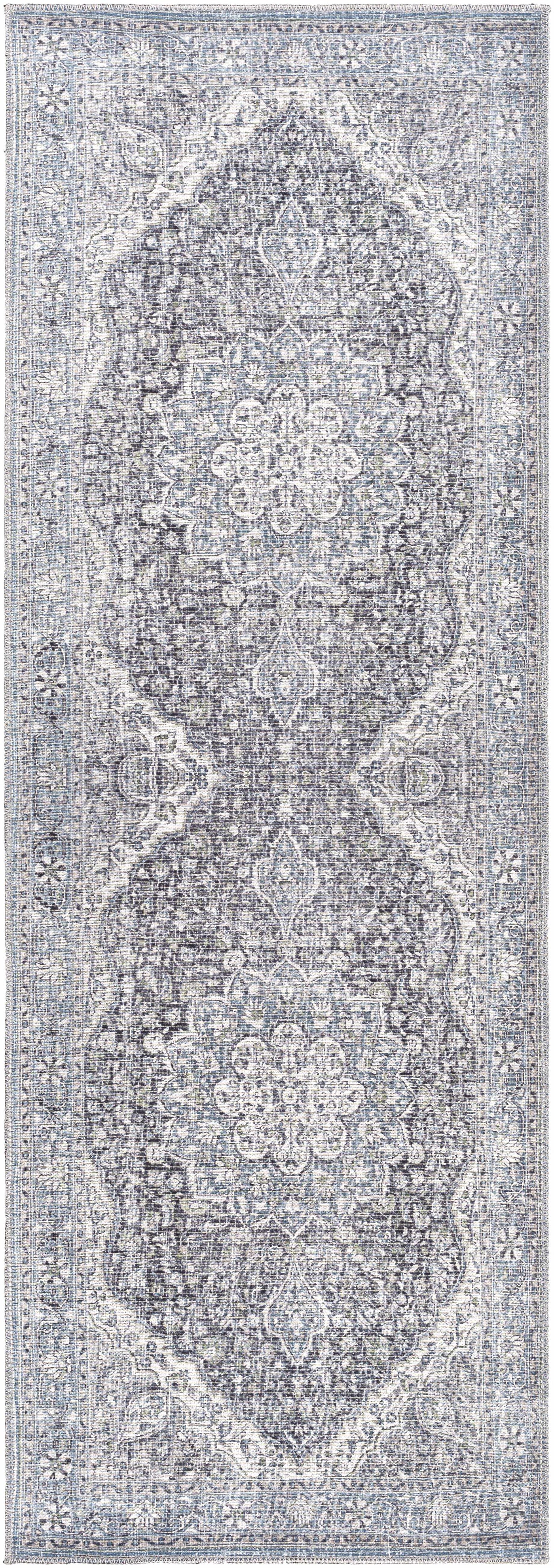 Tavas Blue Persian Style Washable Rug - Clearance by Boutique Rugs