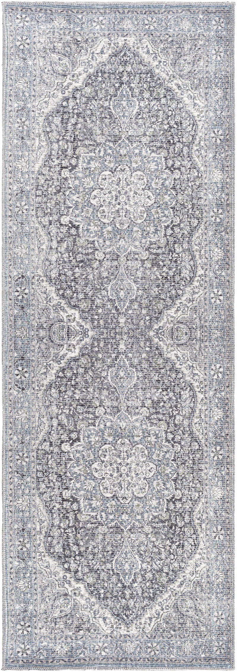 Tavas Blue Persian Style Washable Rug - Clearance by Boutique Rugs