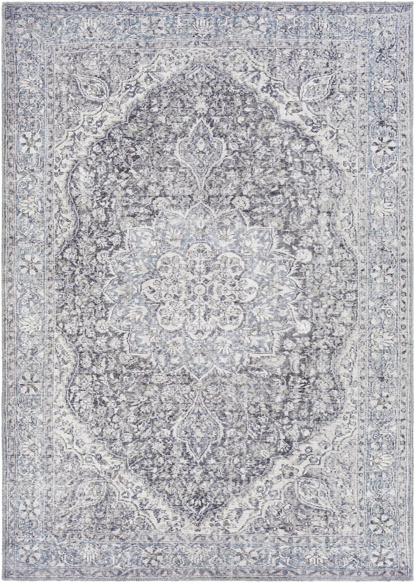 Tavas Blue Persian Style Washable Rug - Clearance by Boutique Rugs