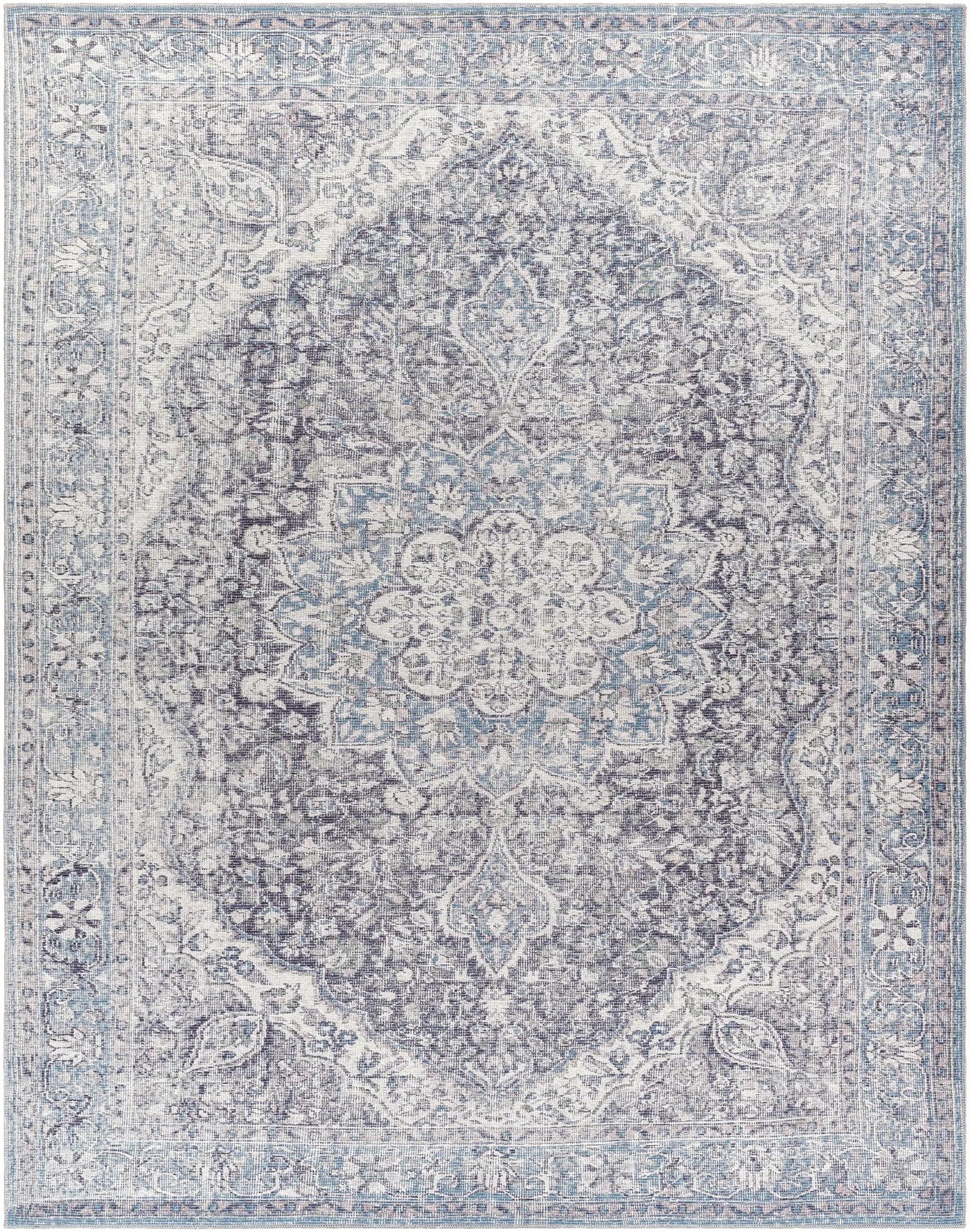 Tavas Blue Persian Style Washable Rug - Clearance by Boutique Rugs