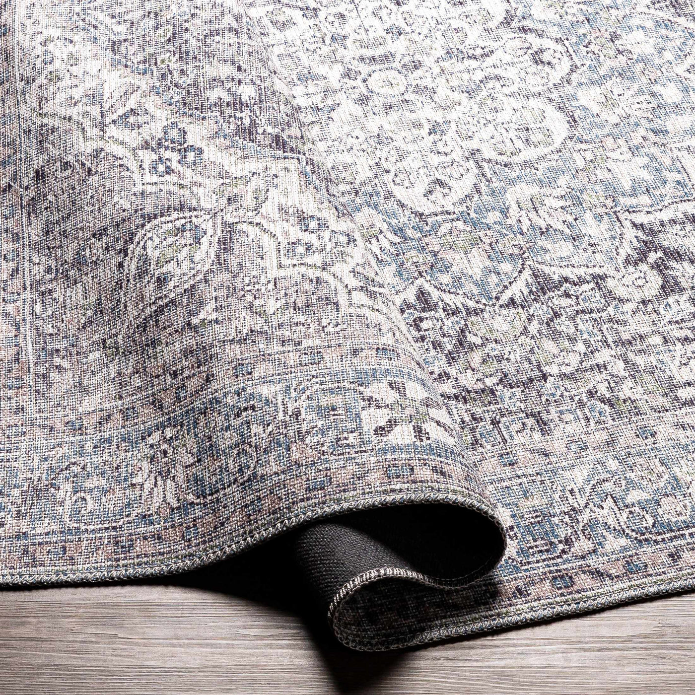 Tavas Blue Persian Style Washable Rug - Clearance by Boutique Rugs