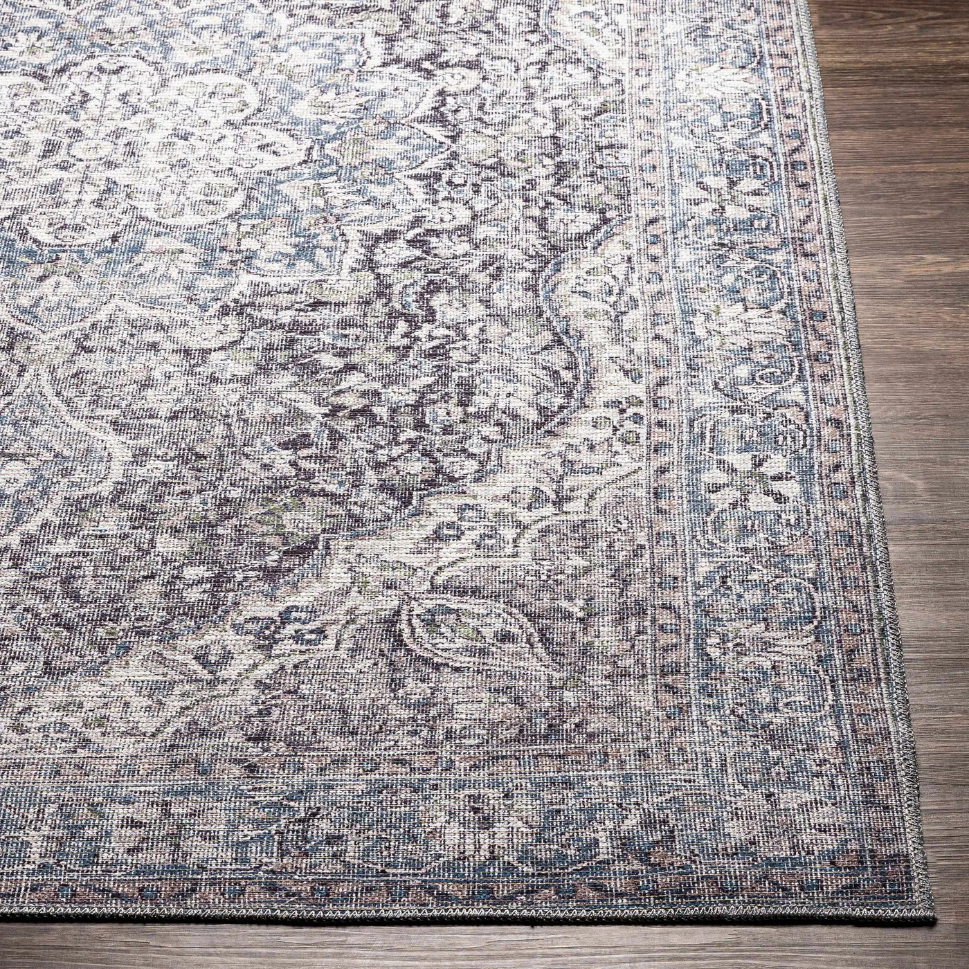 Tavas Blue Persian Style Washable Rug - Clearance by Boutique Rugs