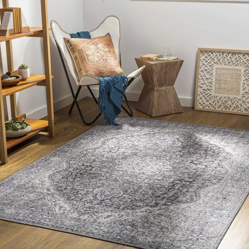 Tavas Blue Persian Style Washable Rug - Clearance by Boutique Rugs