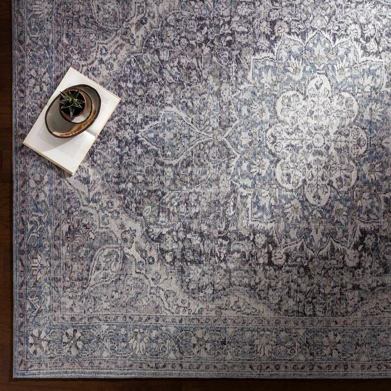Tavas Blue Persian Style Washable Rug - Clearance by Boutique Rugs