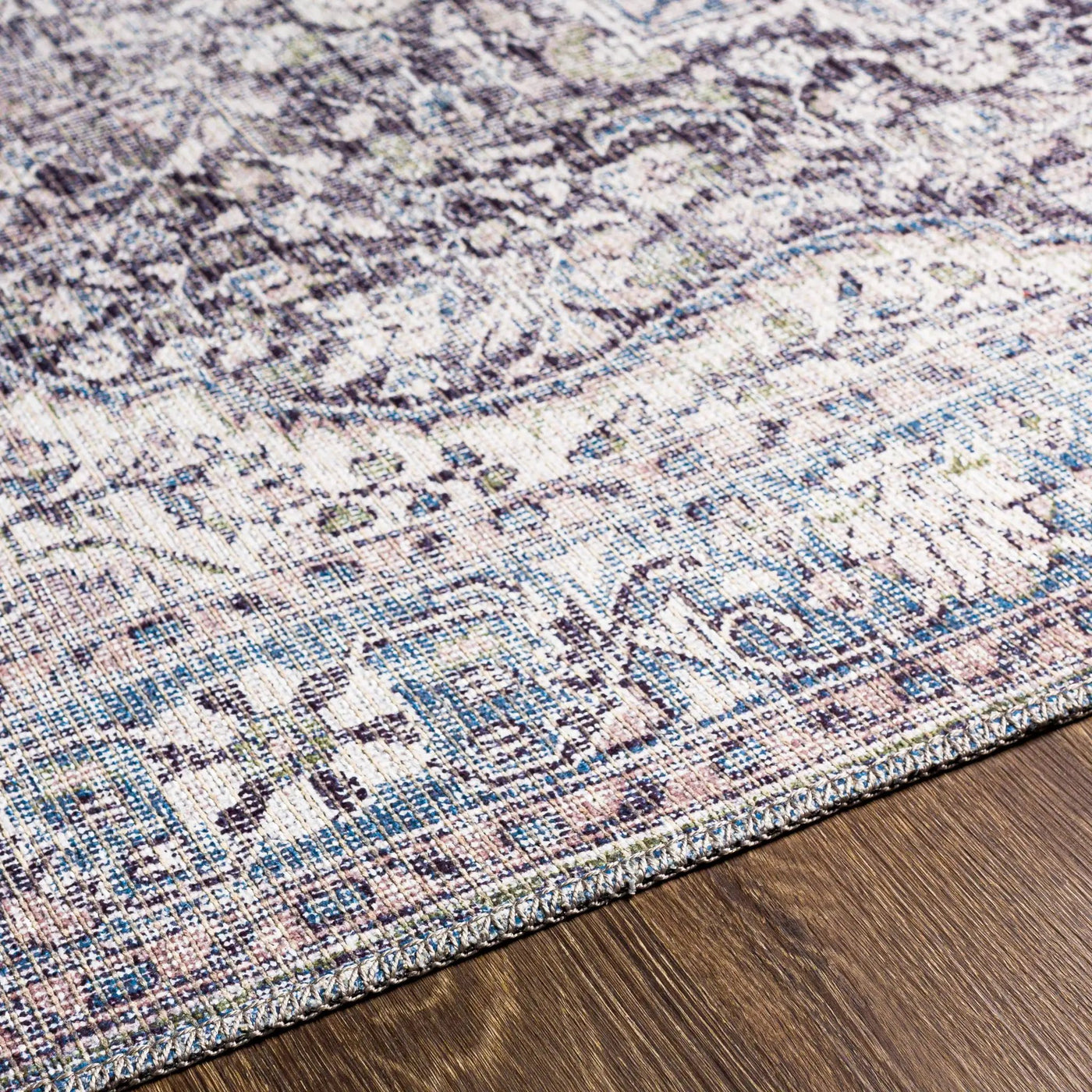 Tavas Blue Persian Style Washable Rug - Clearance by Boutique Rugs