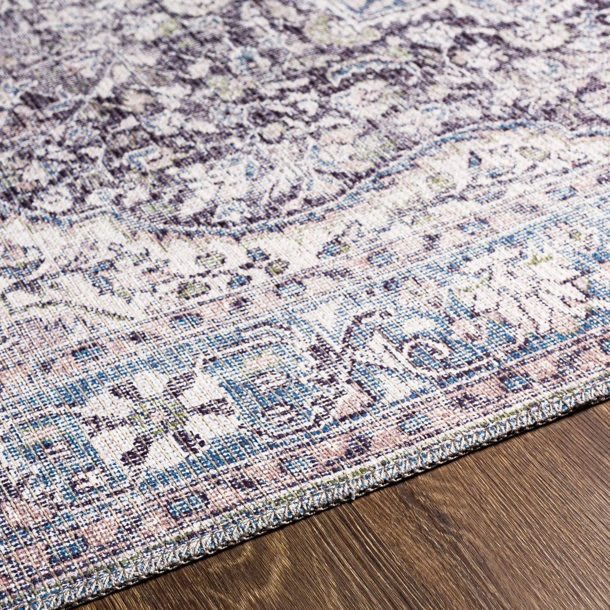 Tavas Blue Persian Style Washable Rug - Clearance by Boutique Rugs