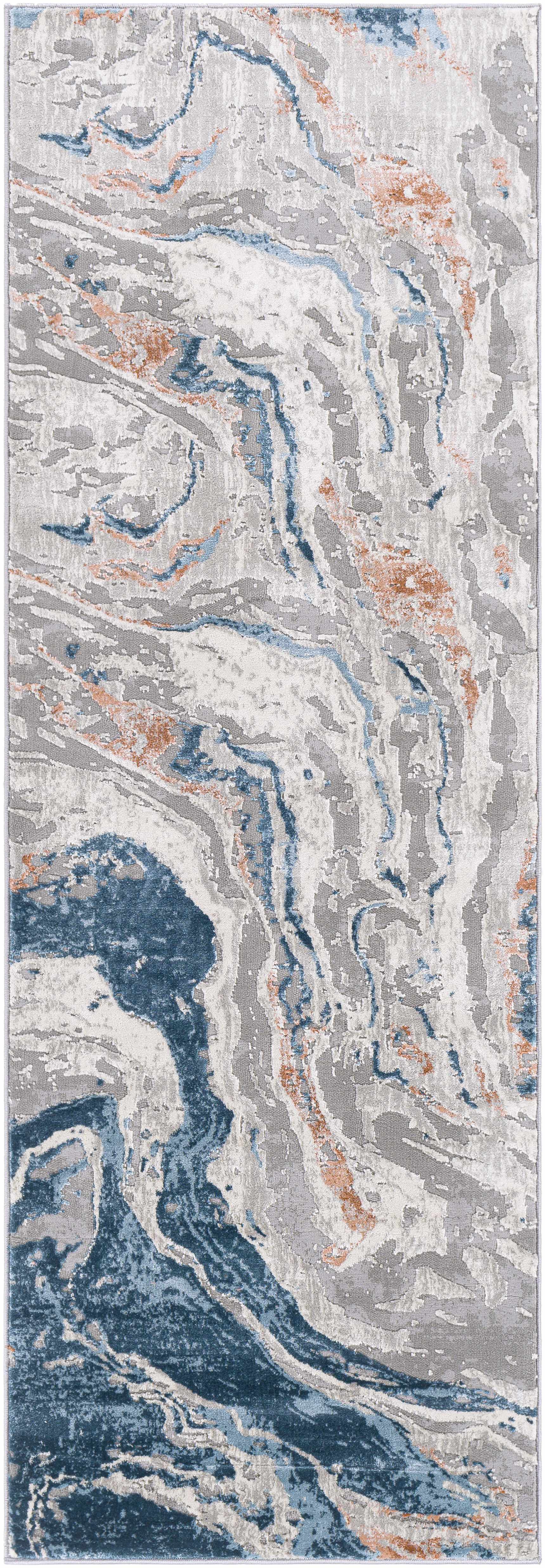 Tayport Blue Marble Rug - Clearance by Boutique Rugs