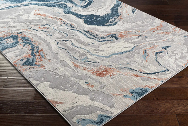 Tayport Blue Marble Rug - Clearance by Boutique Rugs