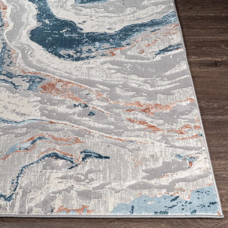 Tayport Blue Marble Rug - Clearance by Boutique Rugs