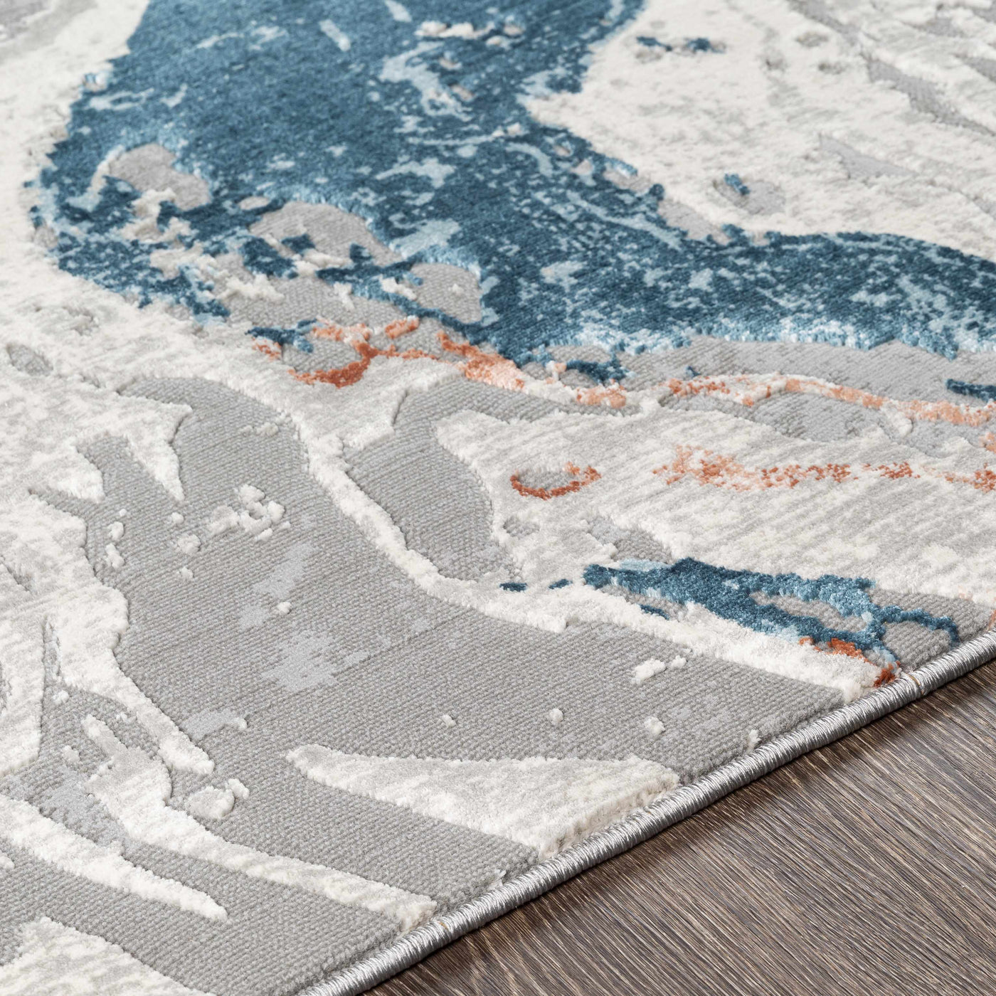 Tayport Blue Marble Rug - Clearance by Boutique Rugs