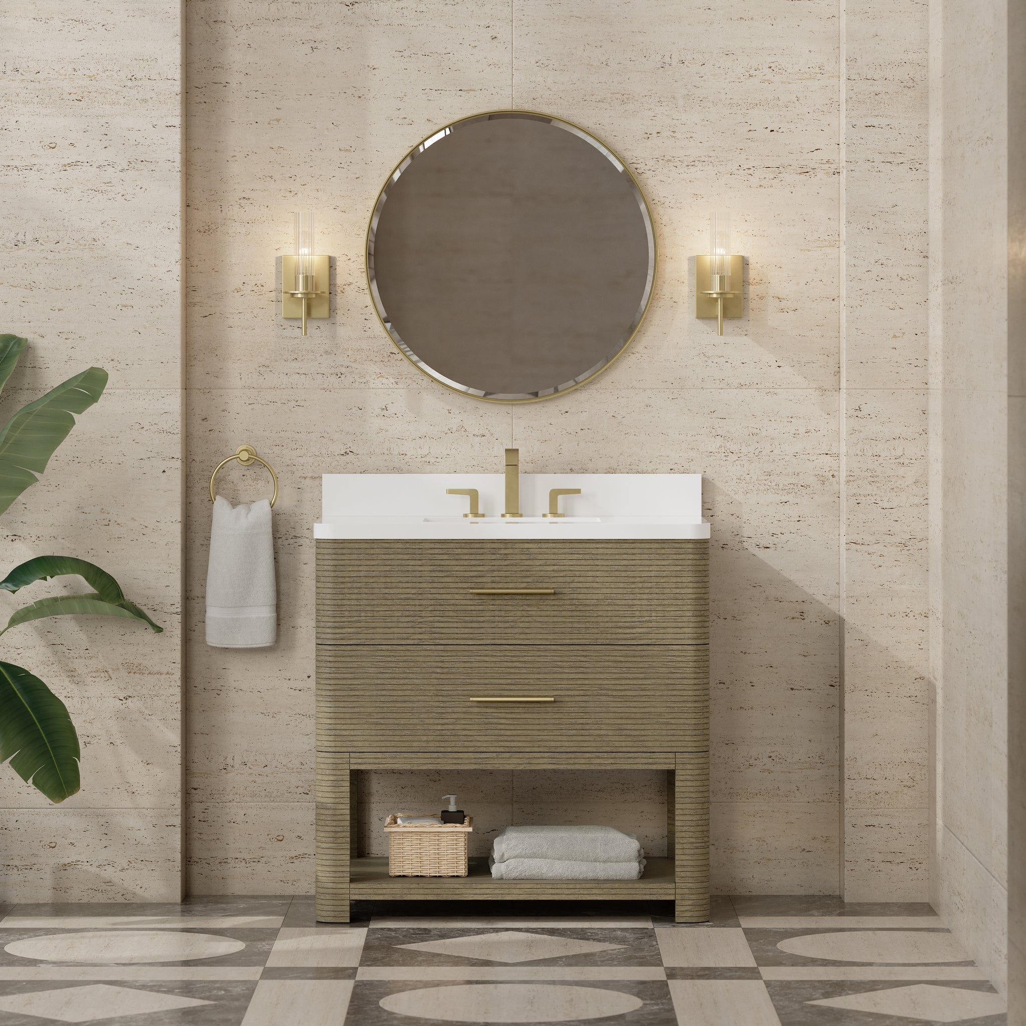 James Martin Lucian 36" Single Bathroom Vanity, Pebble Oak, view 31