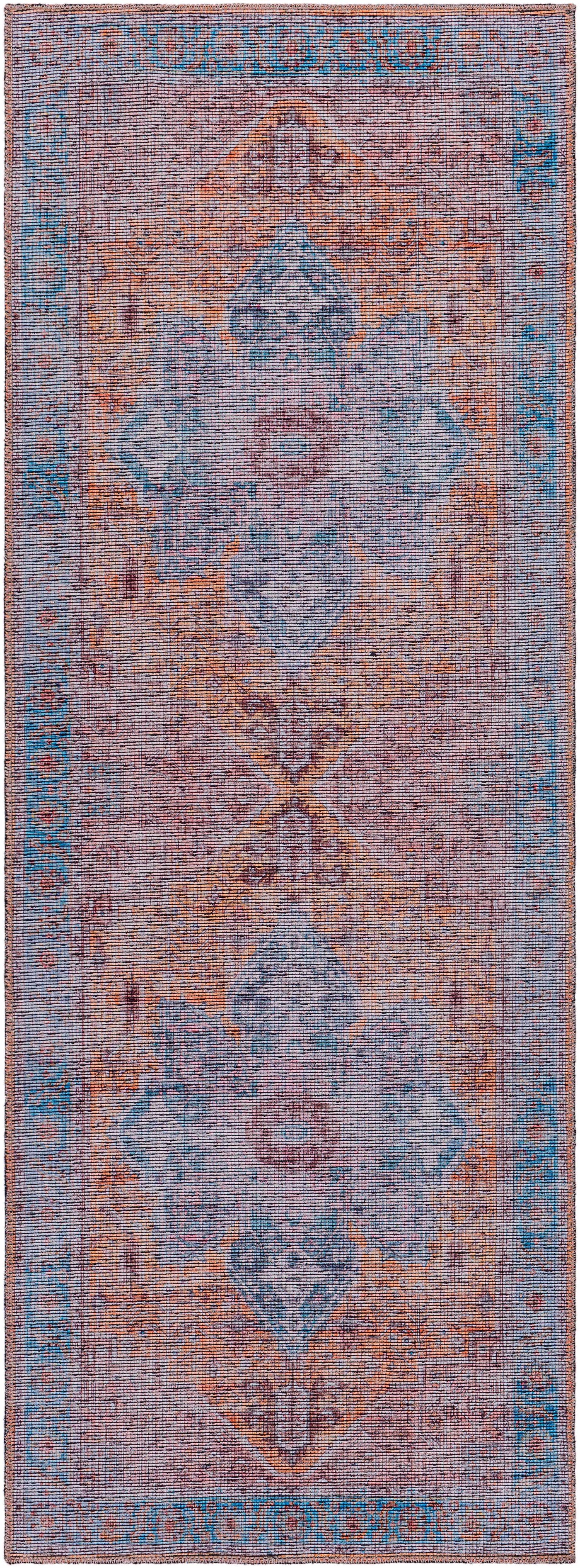 Otaki Purple & Brown Washable Area Rug - Clearance by Boutique Rugs