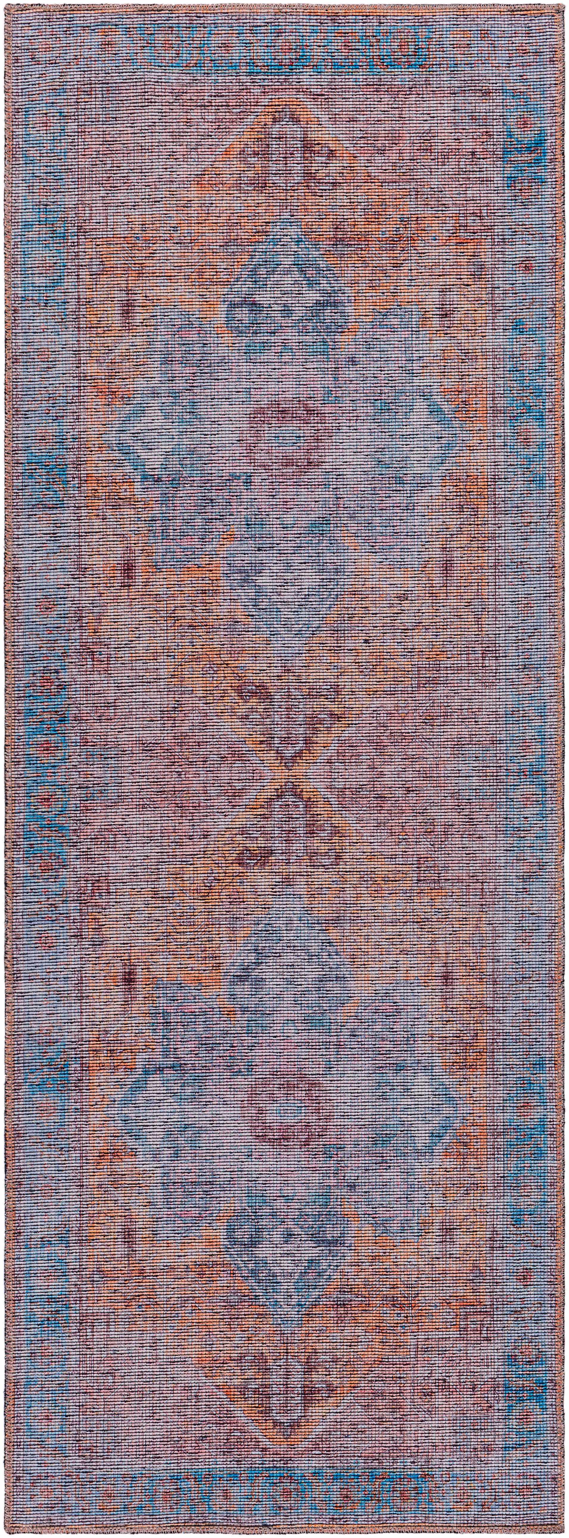 Otaki Purple & Brown Washable Area Rug - Clearance by Boutique Rugs