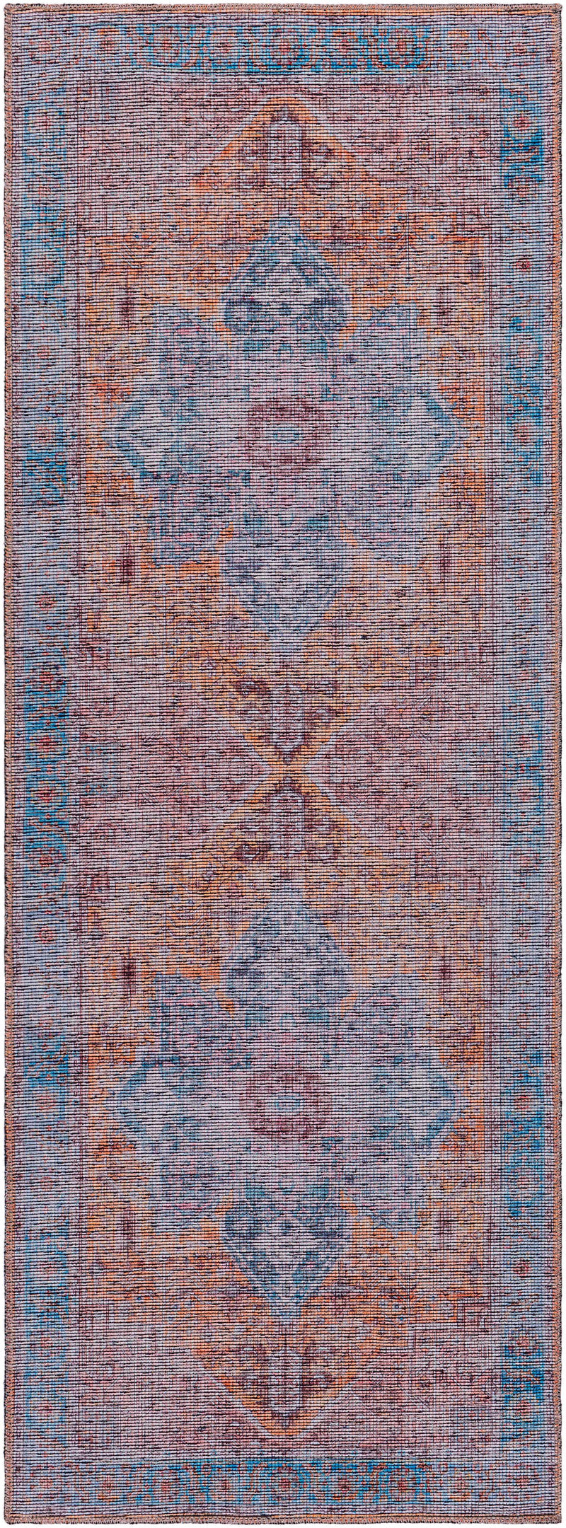 Otaki Purple & Brown Washable Area Rug - Clearance by Boutique Rugs
