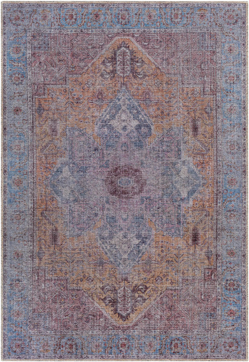 Otaki Purple & Brown Washable Area Rug - Clearance by Boutique Rugs