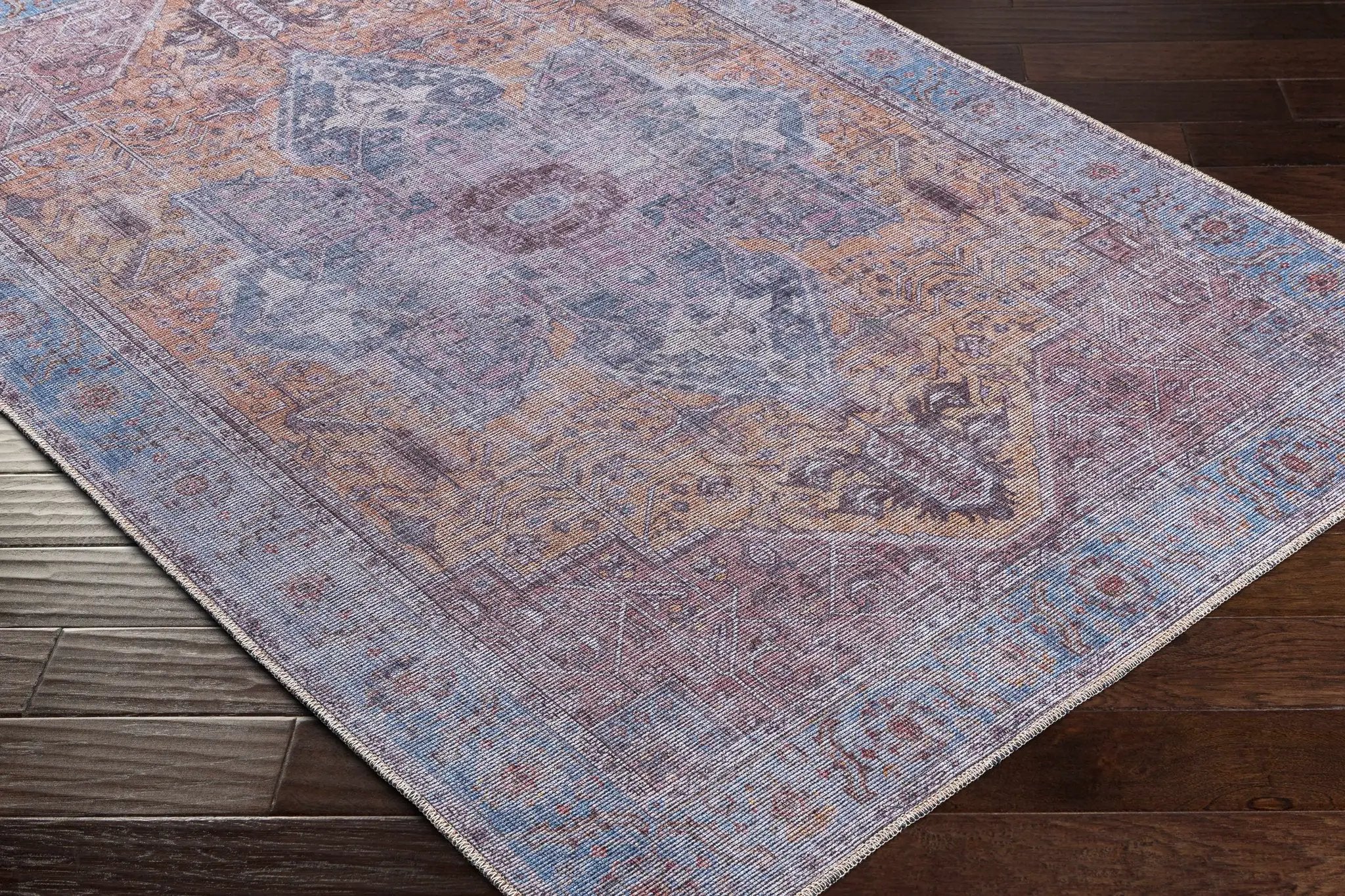Otaki Purple & Brown Washable Area Rug - Clearance by Boutique Rugs