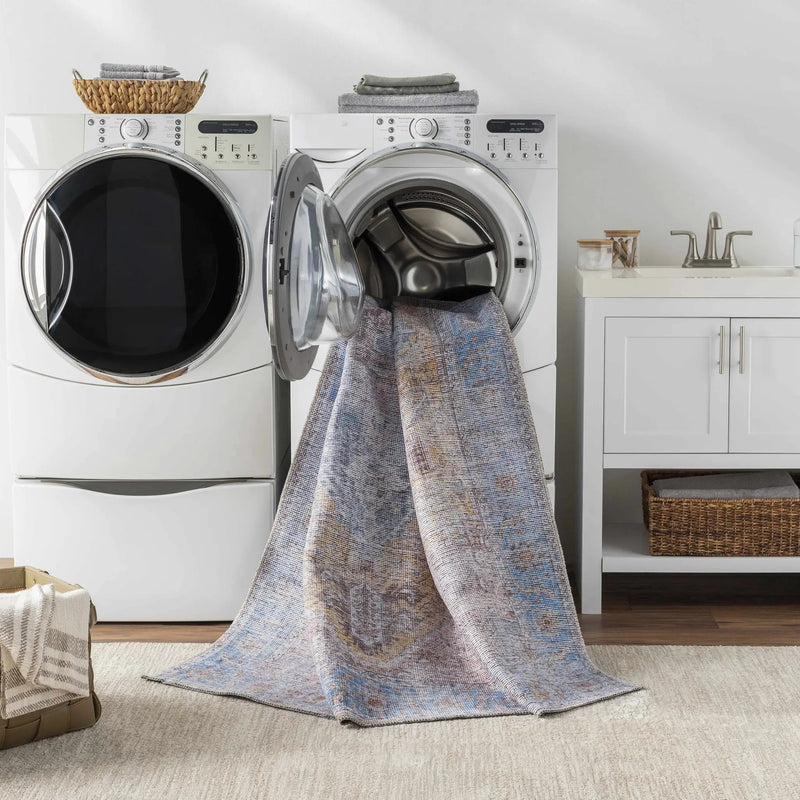 Otaki Purple & Brown Washable Area Rug - Clearance by Boutique Rugs