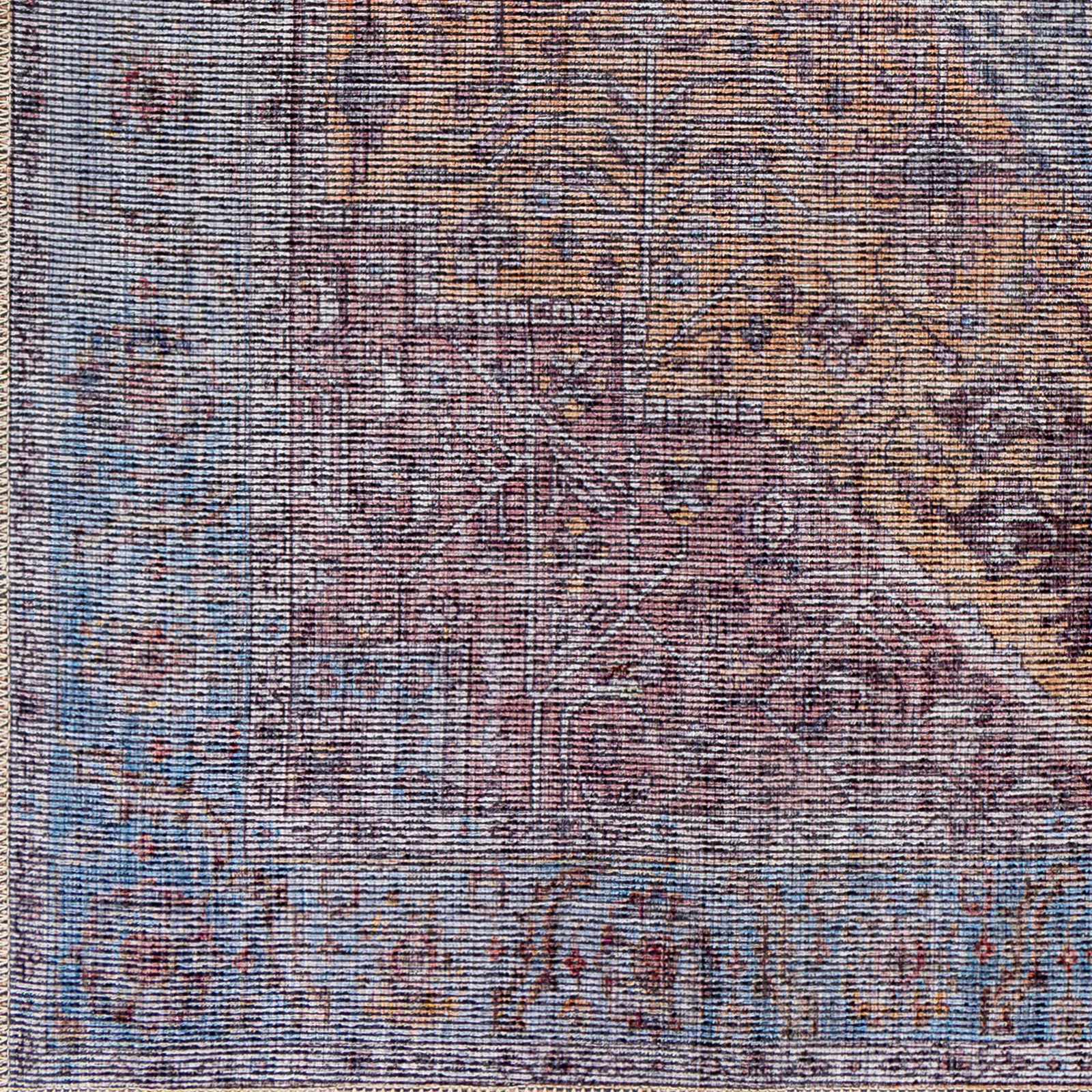 Otaki Purple & Brown Washable Area Rug - Clearance by Boutique Rugs