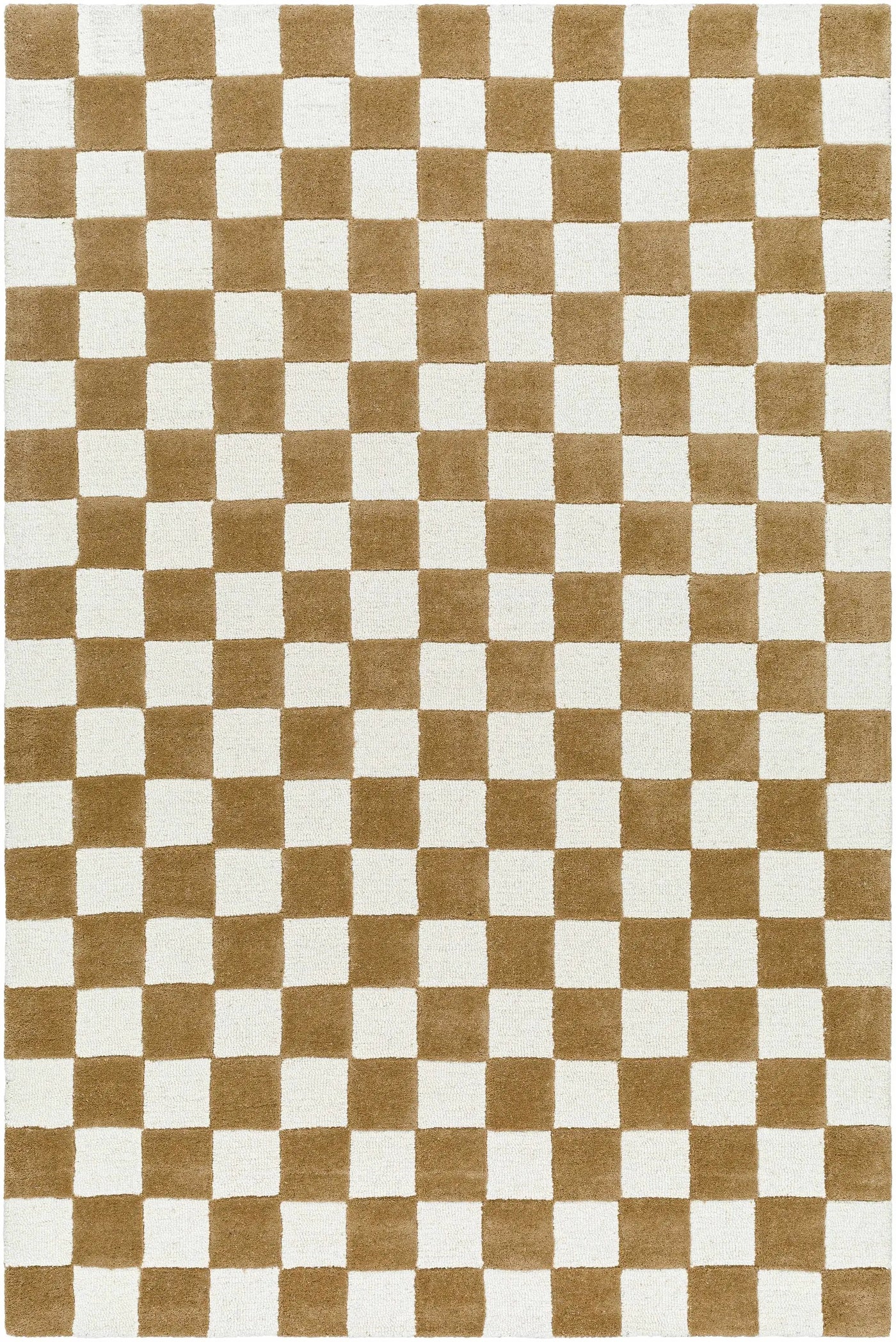Timin Camel Checkered Area Rug - Clearance by Boutique Rugs