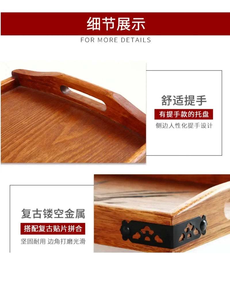 Tea Tray - Portable Wood Small by House Of Avana
