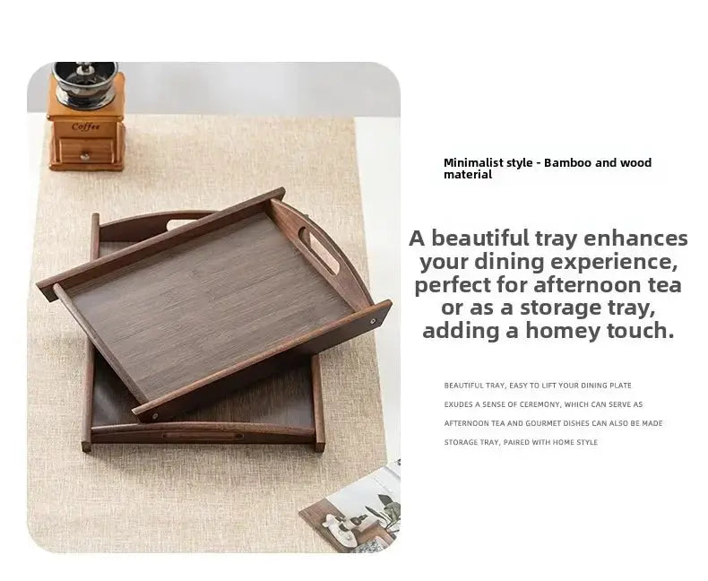 Tea Tray - Wooden Walnut Rectangular by House Of Avana