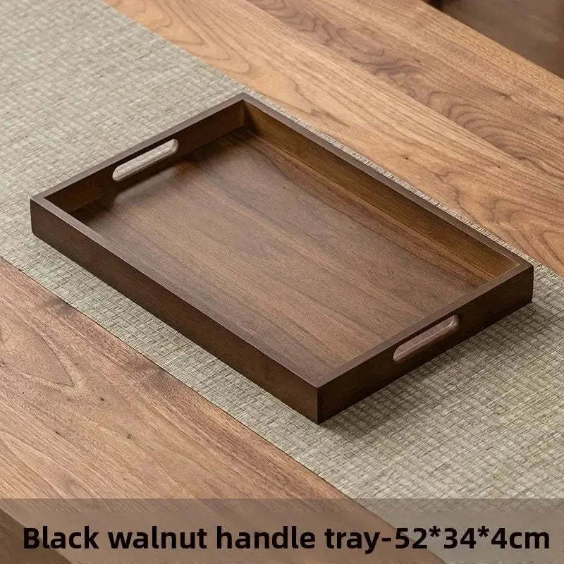 Tea Tray - Wooden Walnut Rectangular by House Of Avana