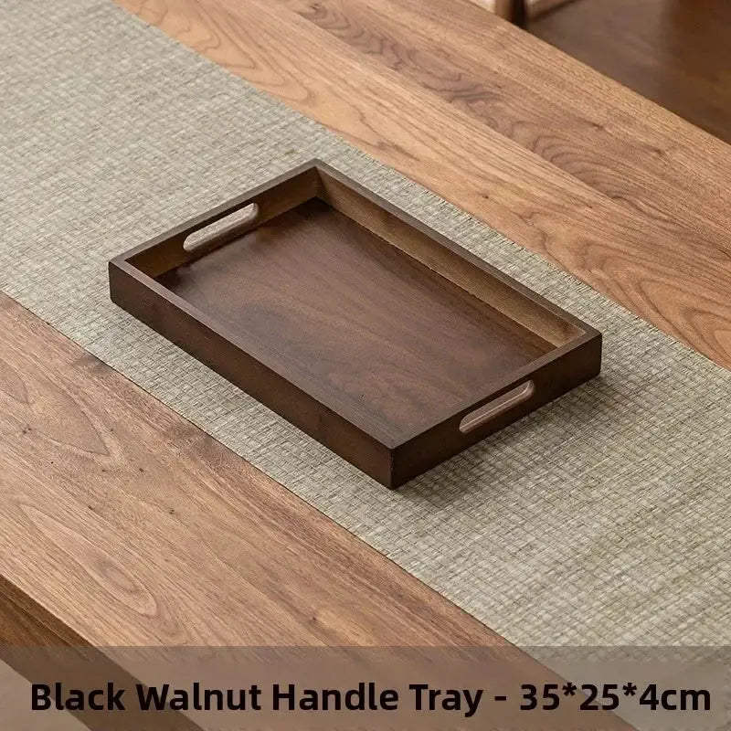 Tea Tray - Wooden Walnut Rectangular by House Of Avana