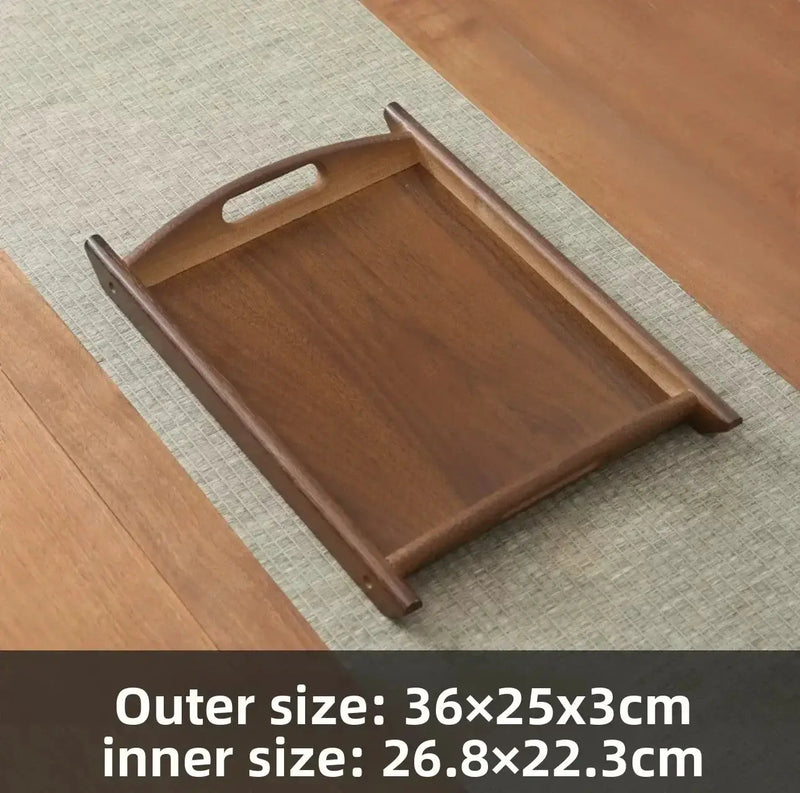 Tea Tray - Wooden Walnut Rectangular by House Of Avana