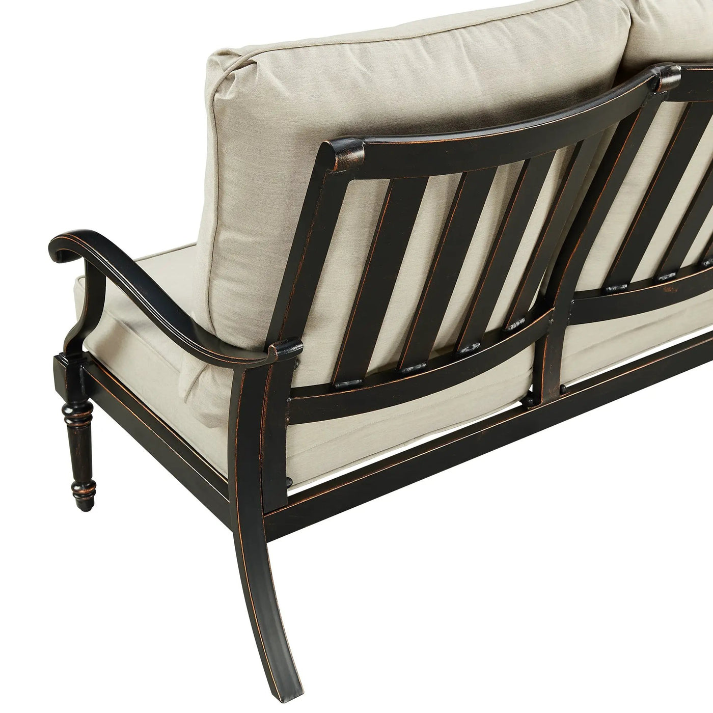 Black Aluminum Deep Seating Sofa with Cushions by Sharicks