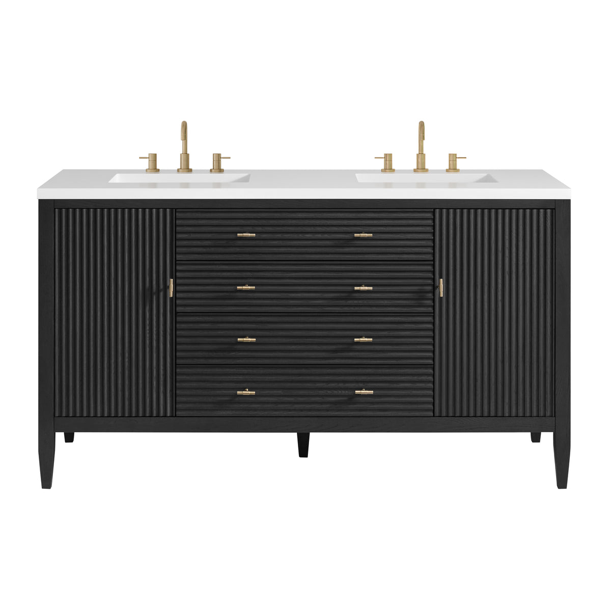James Martin Myrrin 60" Double Bathroom Vanity, Carbon Oak, view 20