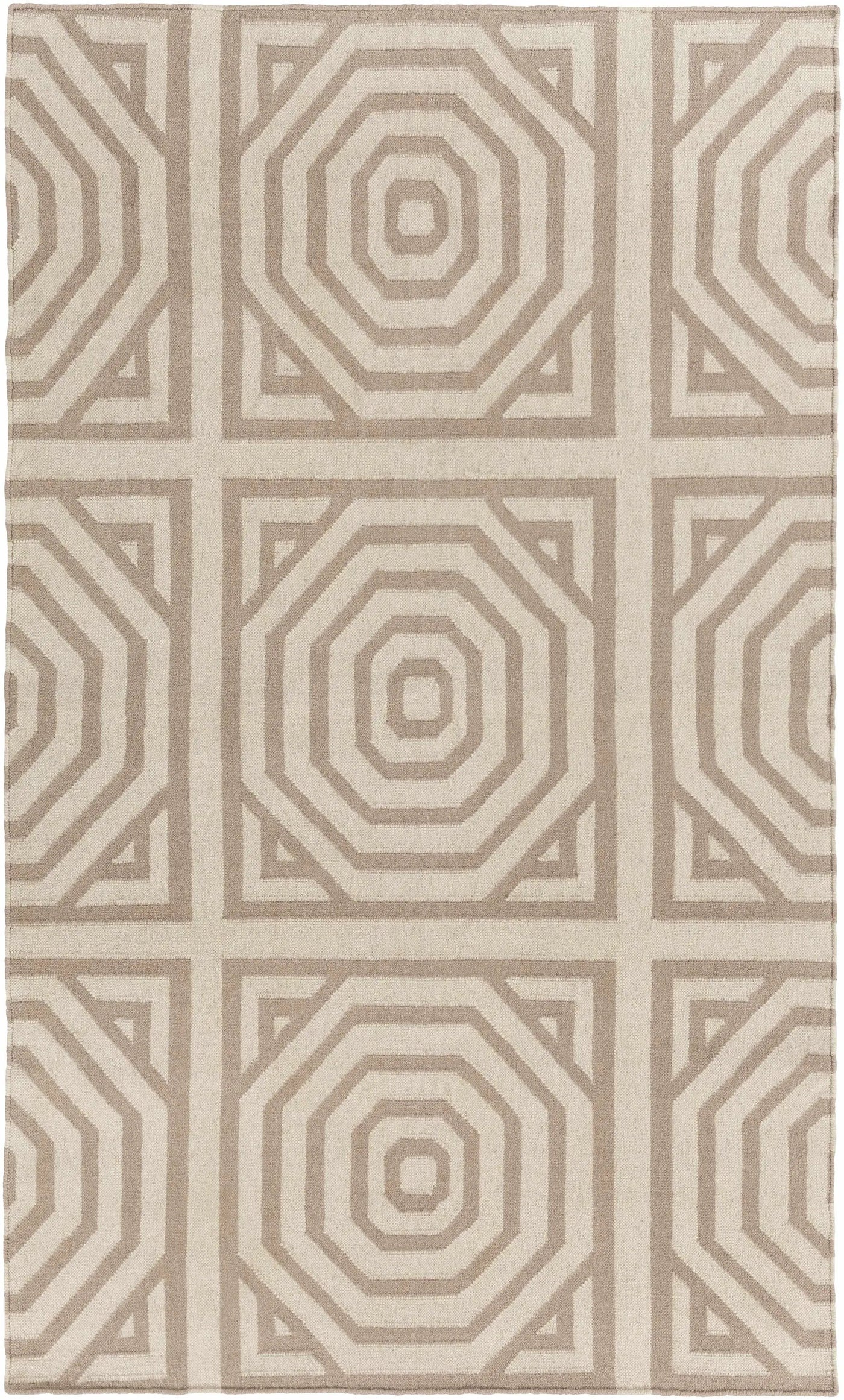 Terlton Ivory Greek Geometric Rug - Clearance by Boutique Rugs
