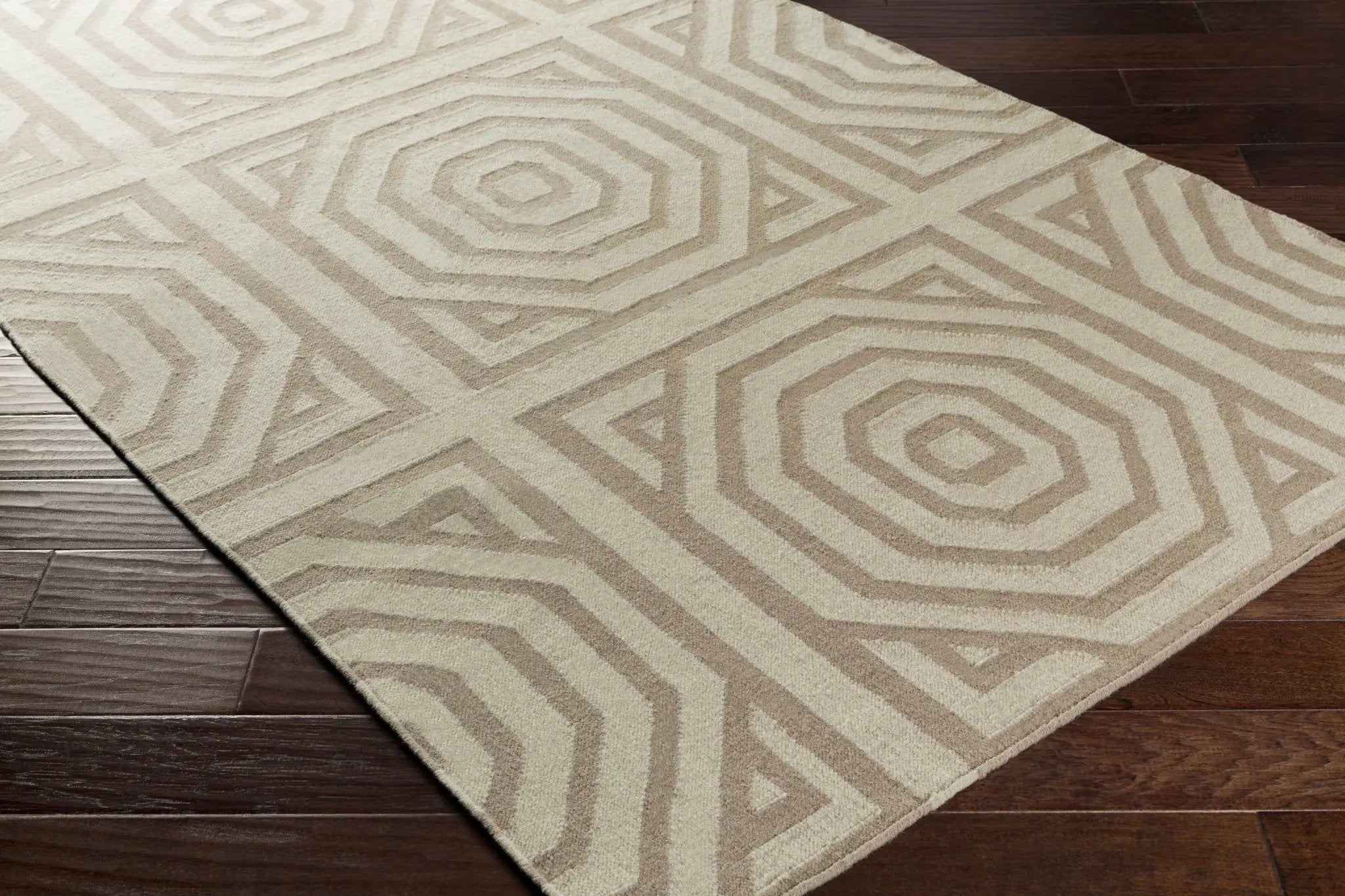 Terlton Ivory Greek Geometric Rug - Clearance by Boutique Rugs
