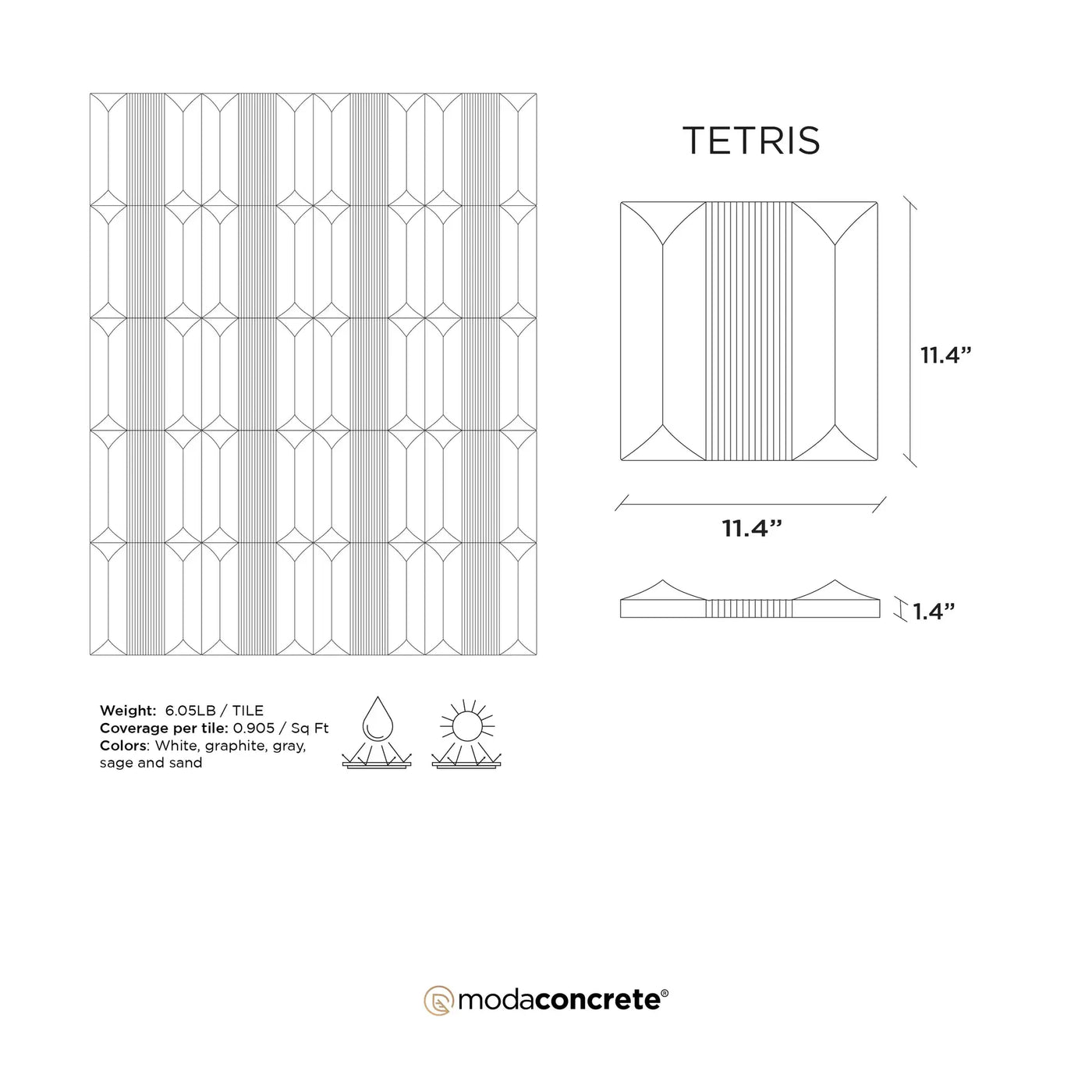 TETRIS Concrete Wall Tile by ModaConcrete - Direct source for architectural and precast concrete