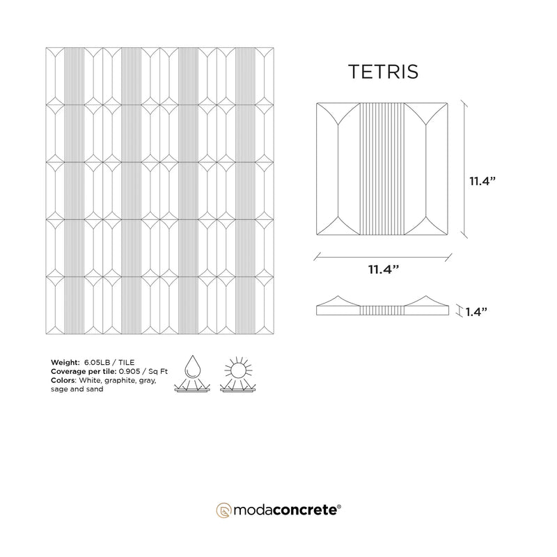 TETRIS Concrete Wall Tile by ModaConcrete - Direct source for architectural and precast concrete
