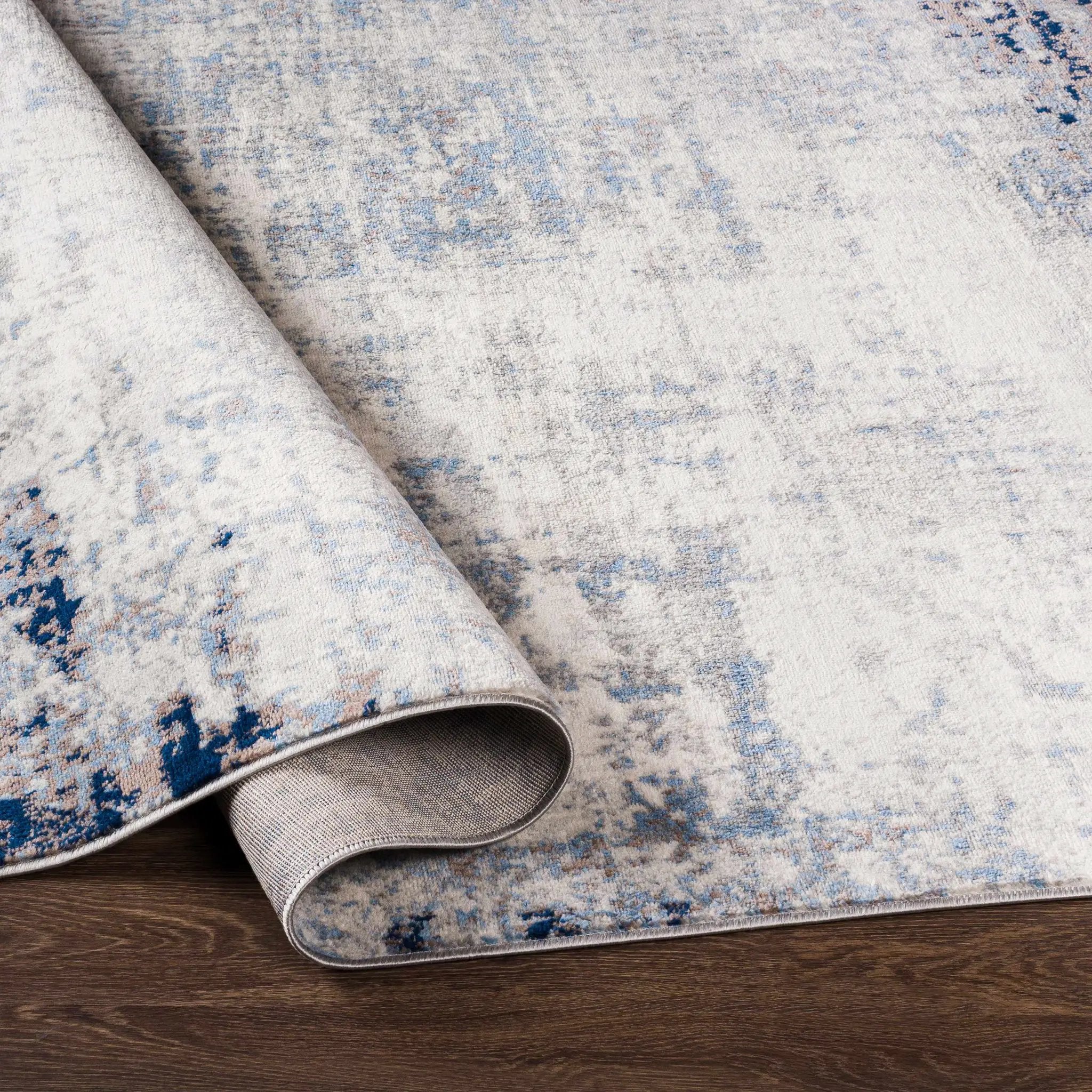 Texanna Abstract Blue/Gray Area Rug by Boutique Rugs