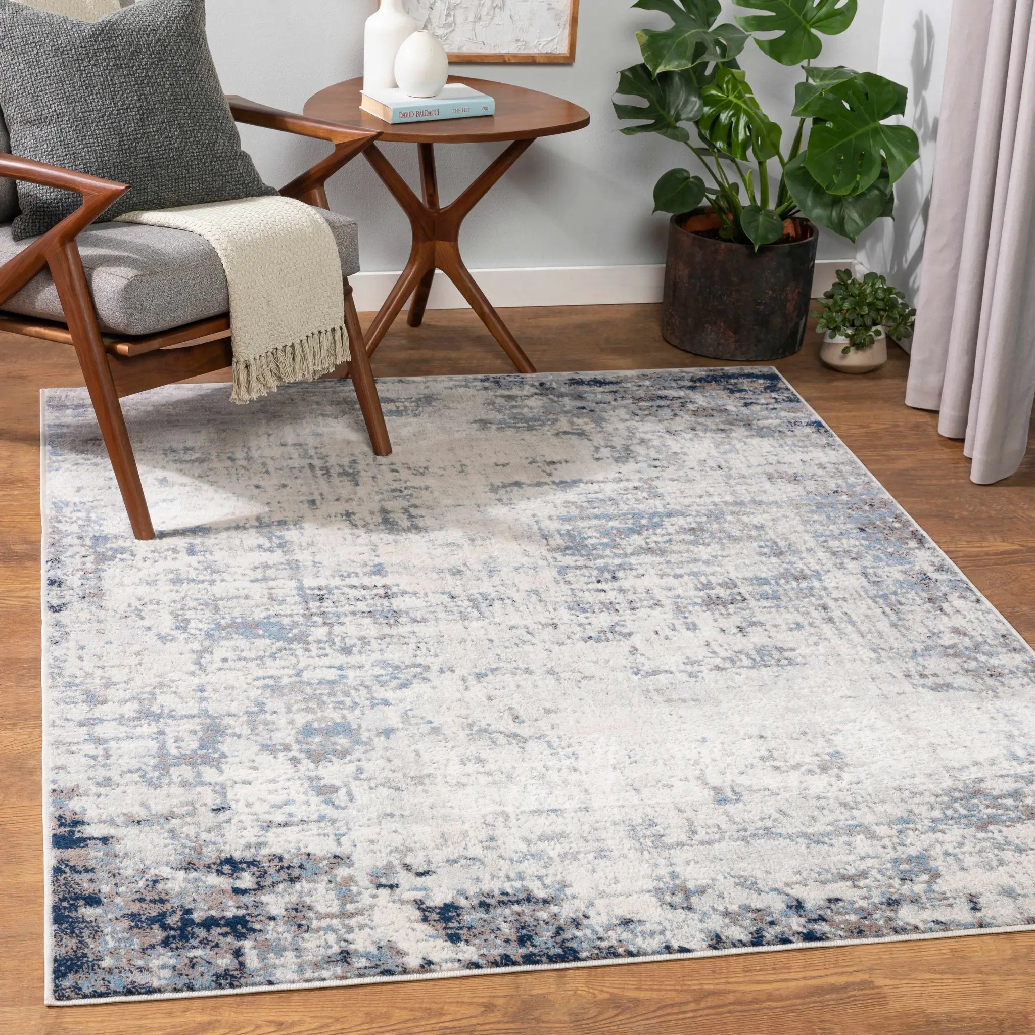 Texanna Abstract Blue/Gray Area Rug by Boutique Rugs