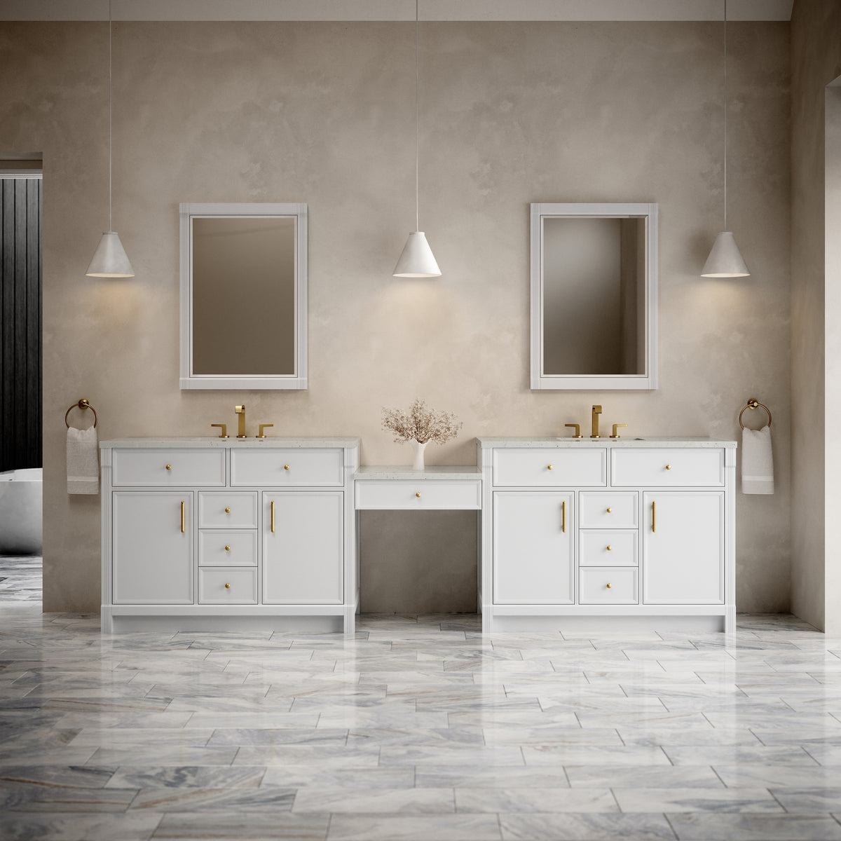 James Martin Bellshire 120" Double Bathroom Vanity, Bright White, view 26