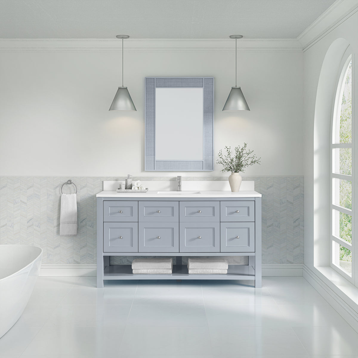 James Martin Breckenridge 60" Single Bathroom Vanity, Serenity Blue, view 38