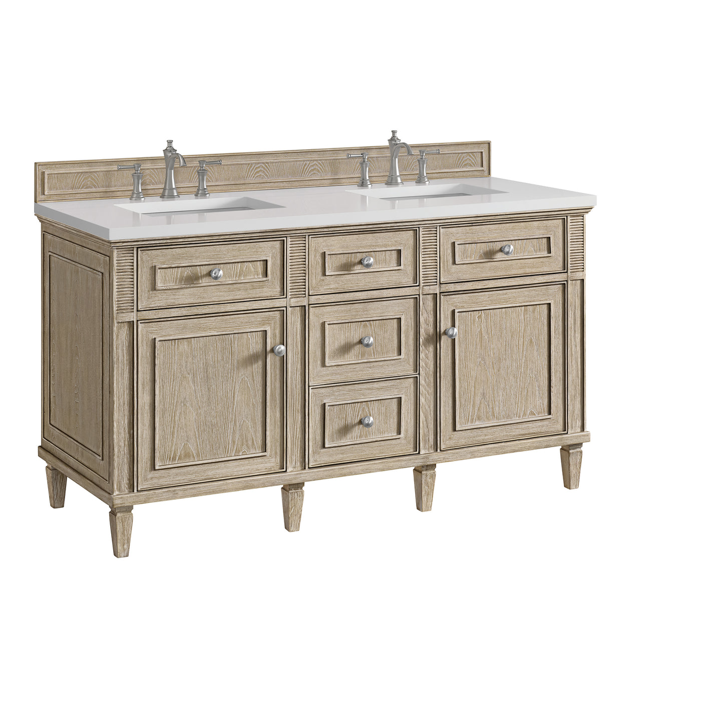 James Martin Lorelai 60" Double Bathroom Vanity, Whitewashed Oak, view 23