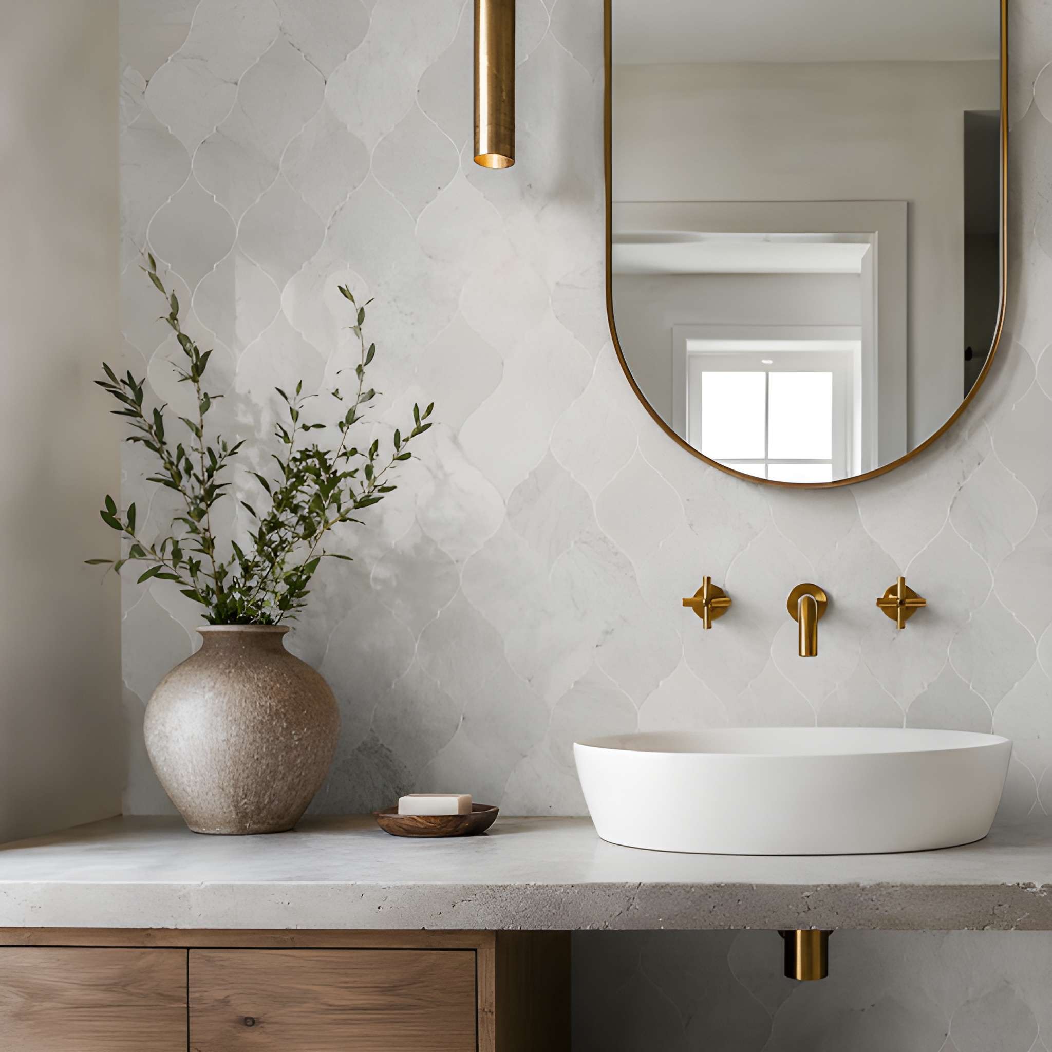 Thala Gray Honed Winter Leaf Limestone Waterjet Mosaics 4 7/8x6 13/16 Limestone Honed 4x8 Waterjet Mosaics — 2