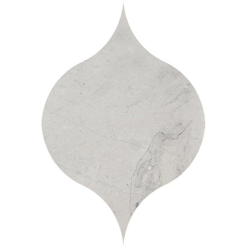Thala Gray Honed Winter Leaf Limestone Waterjet Mosaics 4 7/8x6 13/16 Limestone Honed 4x8 Waterjet Mosaics