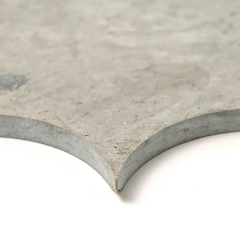 Thala Gray Honed Arabesque Limestone Waterjet Decos 8x11 closeup 4