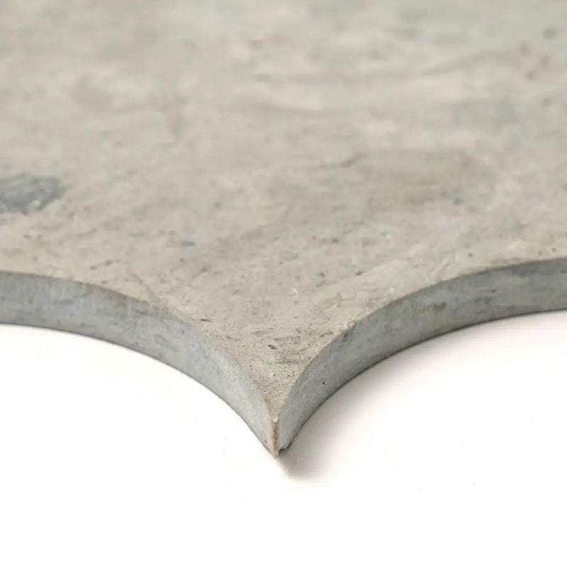 Thala Gray Honed Arabesque Limestone Waterjet Decos 8x11 closeup 4