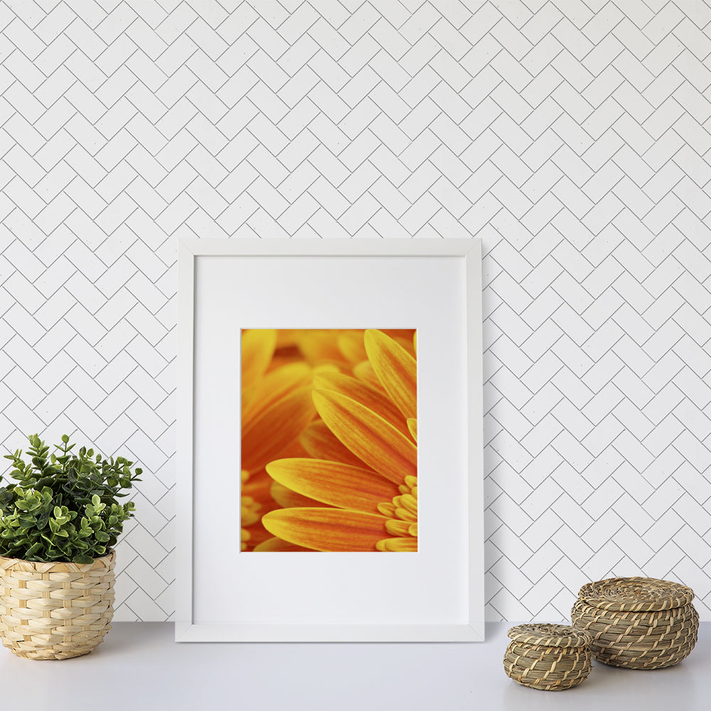 Thassos Honed Herringbone Marble Mosaics 12 1/8x13 3/8 Marble Honed 12x18 Mosaics — 2