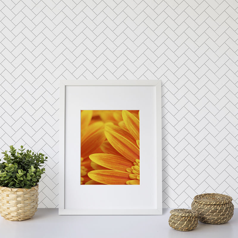 Thassos Honed Herringbone Marble Mosaics 12 1/8x13 3/8 Marble Honed 12x18 Mosaics — 2