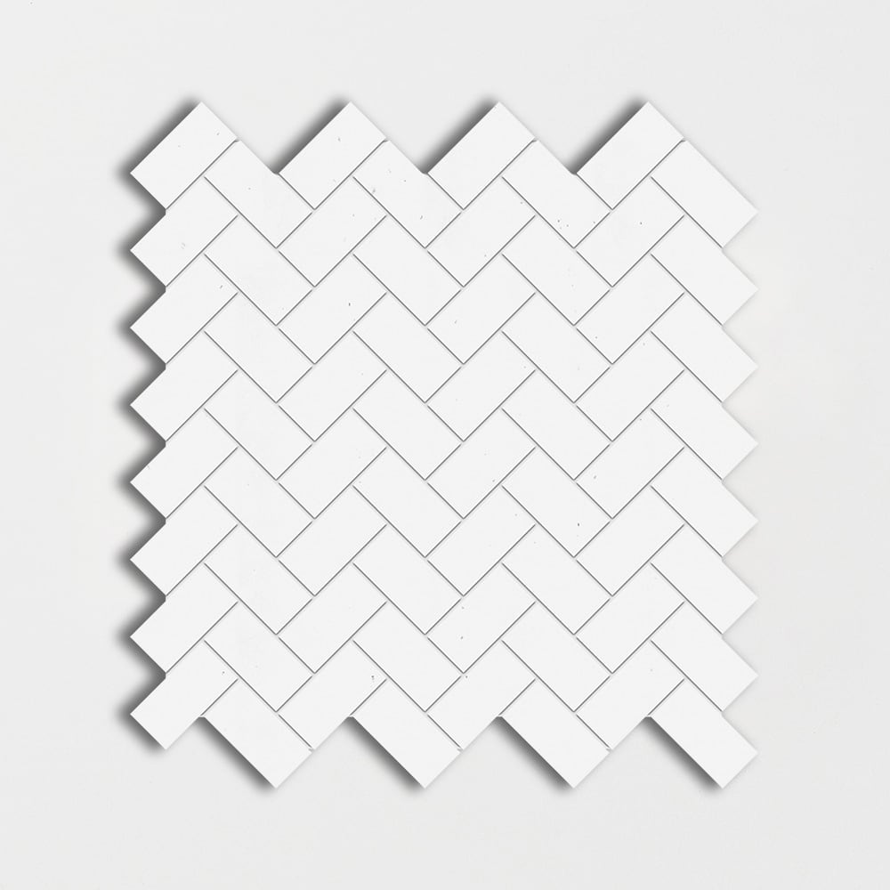 Thassos Honed Herringbone Marble Mosaics 12 1/8x13 3/8 Marble Honed 12x18 Mosaics