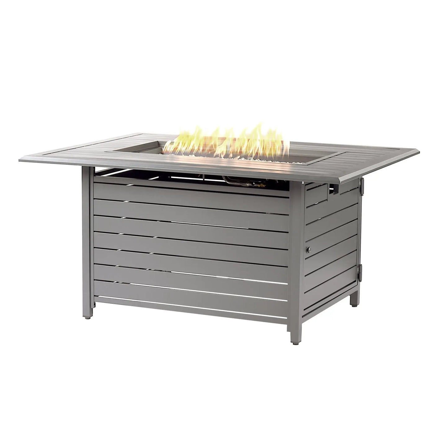 Aluminum 48-in Rectangular Propane Fire Table, Beads, Covers and Lid by Sharicks