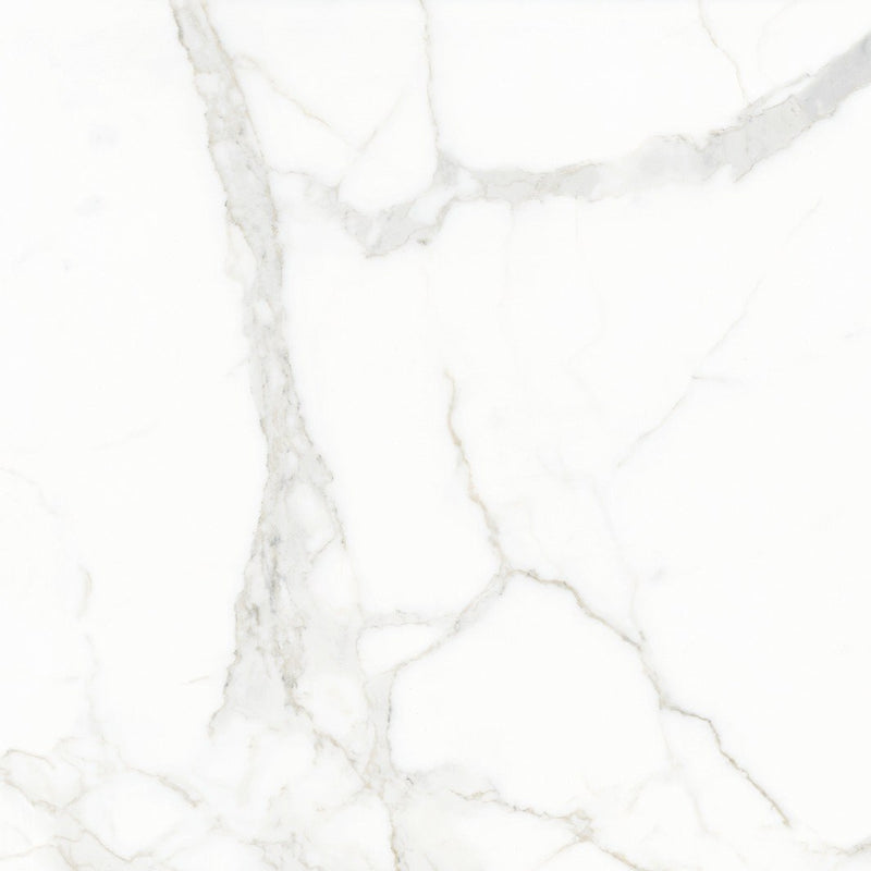 The Thirties Calacatta Super White Honed Marble Look Porcelain Tiles 30x30 close up