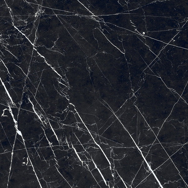 The Thirties Nero Marquina Honed Marble Look Porcelain Tiles 30x30